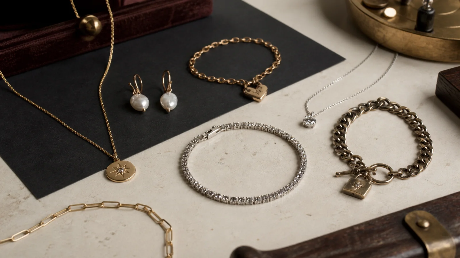 Editorial still life for Best 18th-Birthday Jewellery Gifts That Do Not Depend on Ring Size