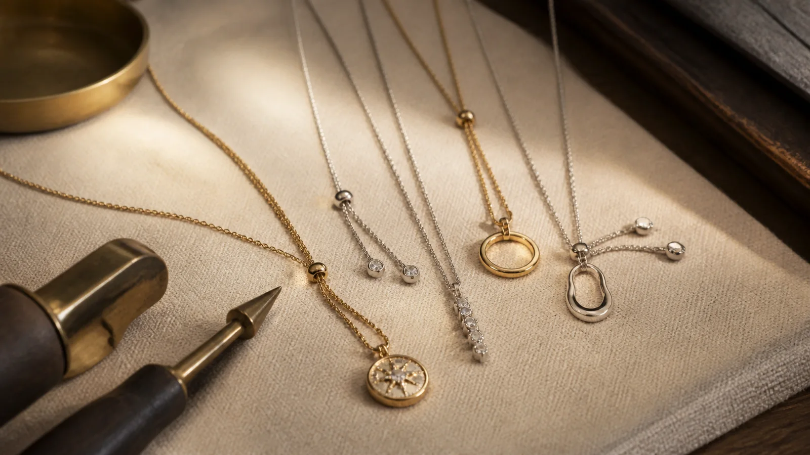 Editorial still life for Best Adjustable Necklaces for Gifting When Length Is Uncertain