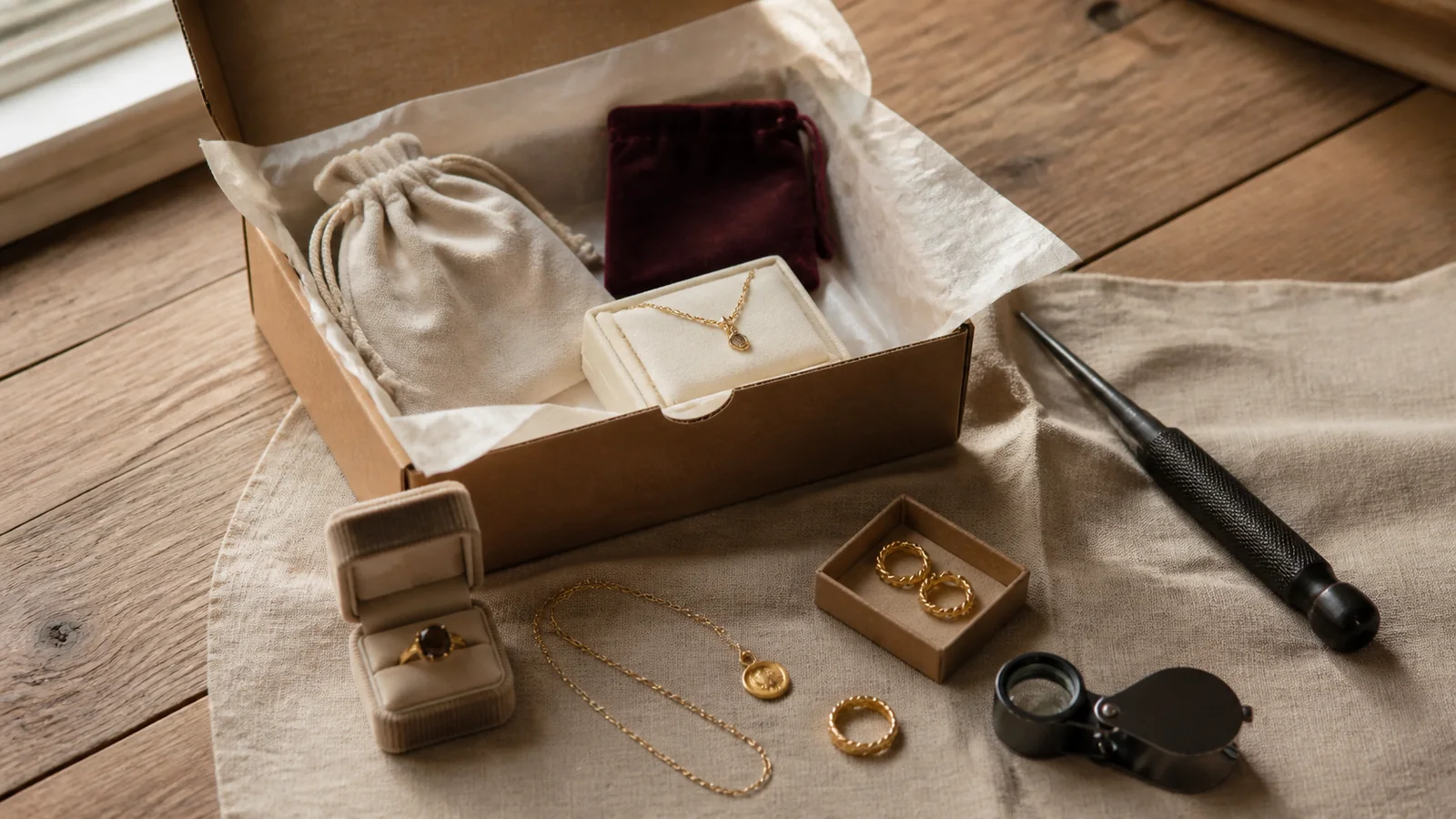 Editorial still life for Jewellery Subscription Boxes Reviewed: Value, Materials and Cancellation Terms