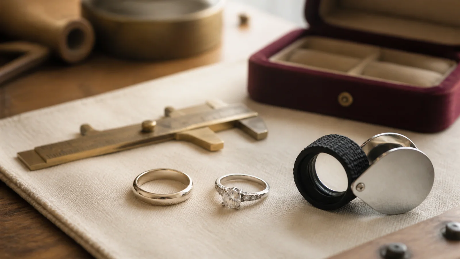Editorial still life for Online Ring-Resizing Services Reviewed: Limits, Postage Risk and Finish Quality