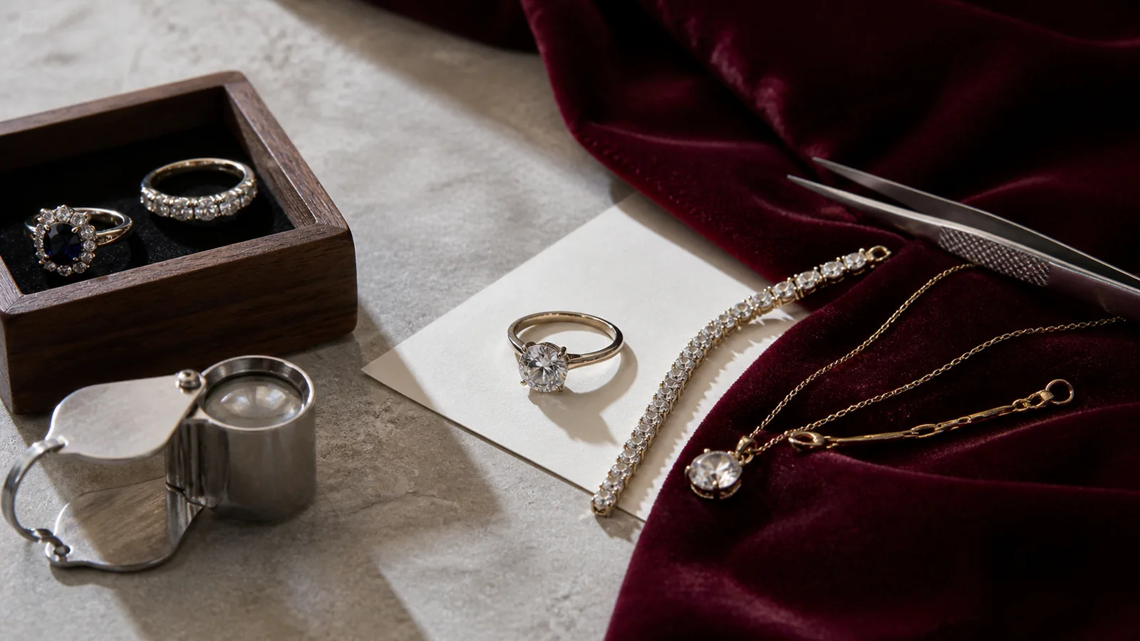 Editorial still life for Pre-Owned Jewellery Platforms Reviewed: Authentication, Condition and Returns